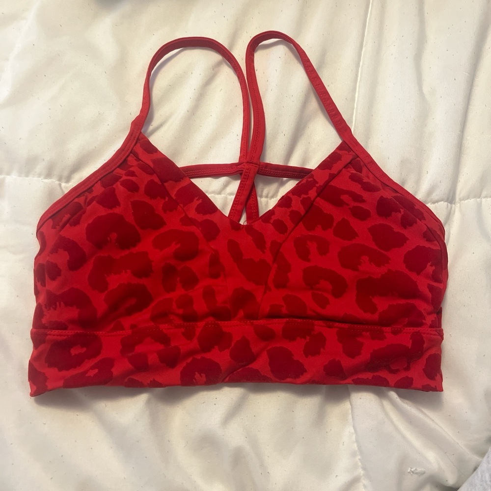 Balance velvet Red Leopard Print Bra